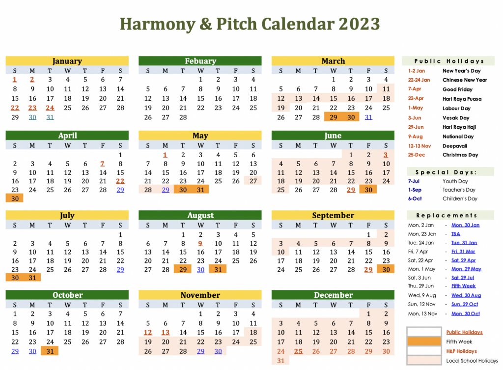 Harmony Pitch Calendar Harmony Pitch Pte Ltd